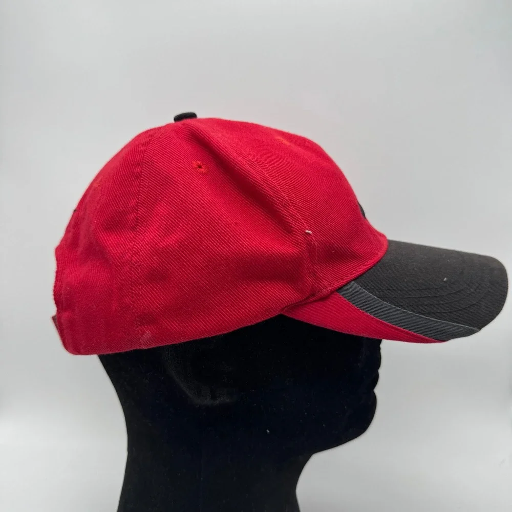 Nike Golf Hat Red Black Swoosh Logo Adjustable Strapback Cotton Baseball Cap